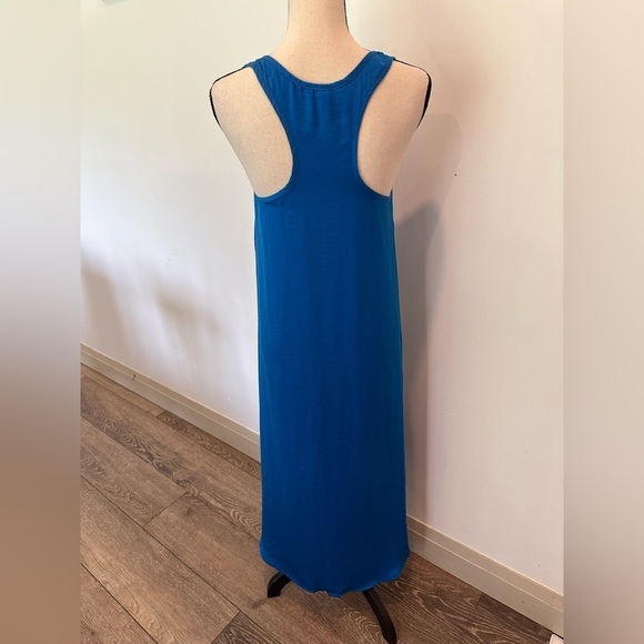 Cotton On Blue Maxi Dress T Back Feels Like Silk Polyester XS  EUC - Picture 3 of 7